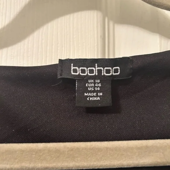 Boohoo Black Sequin Velvet Midi Wrap Dress - Picture 6 of 6